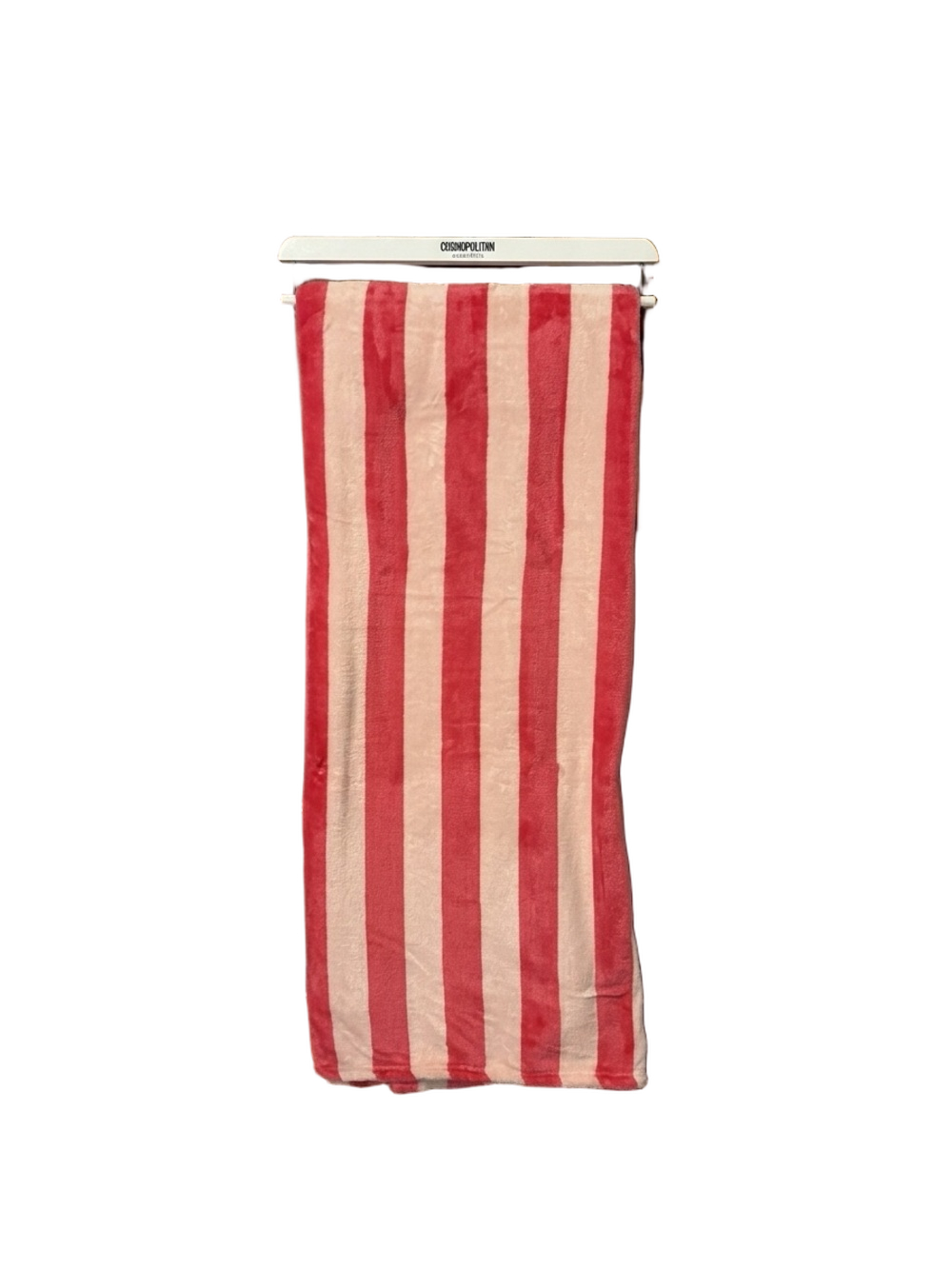 Cosmopolitan Essentials Pink Striped Plush Throw Size 50" X 60" NWT - Picture 2 of 2